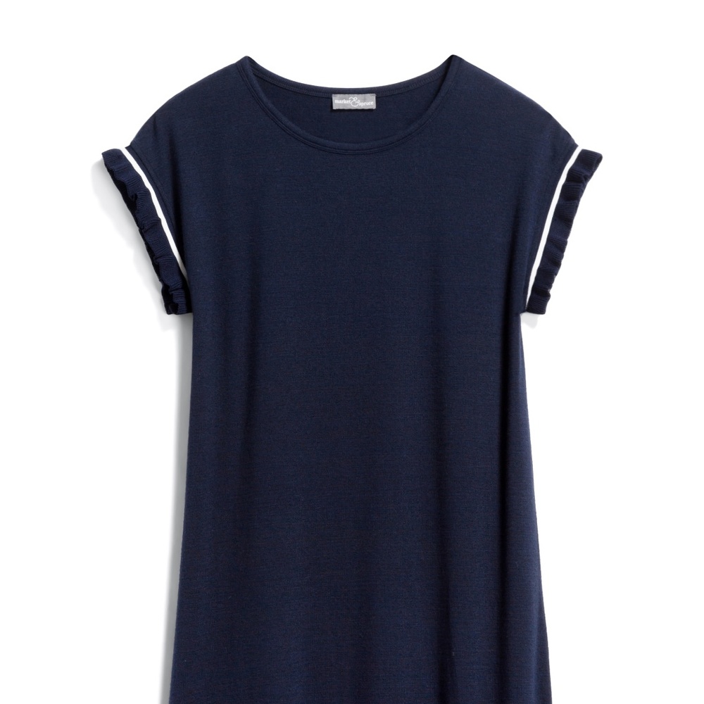 MARKET & SPRUCE Pauline Ruffle Knit Dress NWT